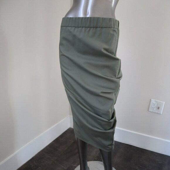 Brunello Cucinelli Dresses & Skirts - Brunello Cucinelli Skirt Monili Track Rushed Army Green Cotton Twill Size 4